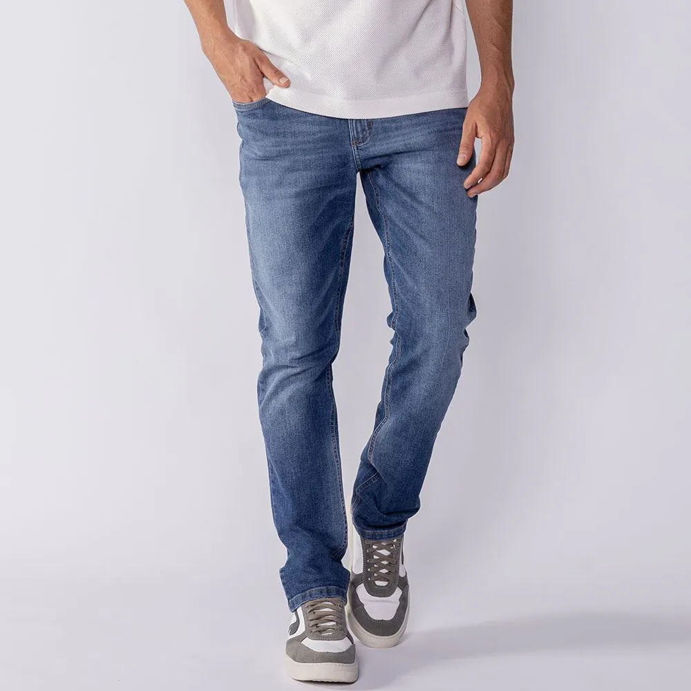 Calça Jeans Masculina Slim Marc Alain Azul Medio