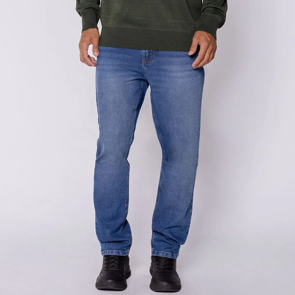 Calça Jeans Masculina Slim Marc Alain Azul Medio