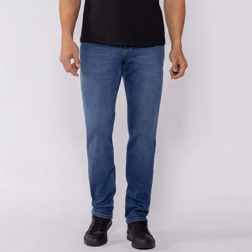 Calça Jeans Masculina Slim Marc Alain Azul Medio
