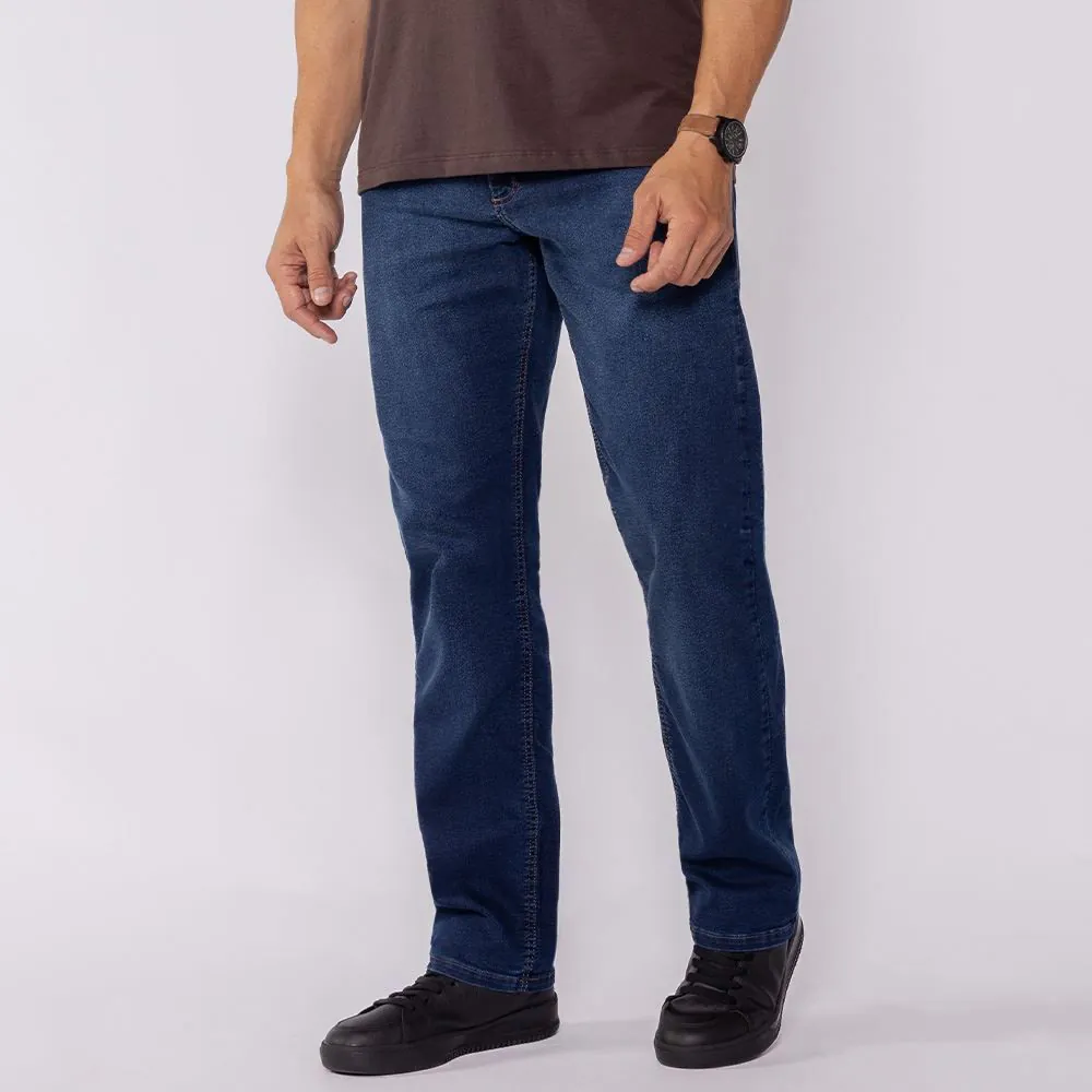 Calça Jeans Masculina Tradicional Marc Alain Azul Medio