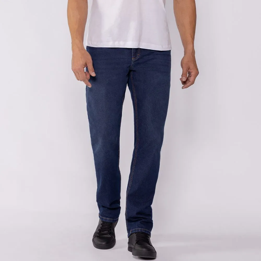Calça Jeans Masculina Tradicional Marc Alain Azul Escuro