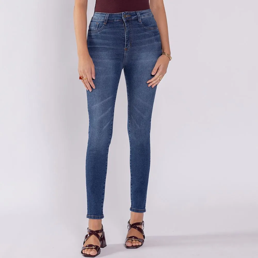 Calça Jeans Skinny Super Lipo Sawary Azul Escuro
