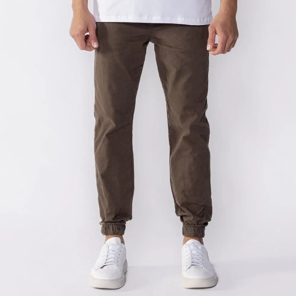 Calça Jogger Masculina de Sarja Marc Alain Verde Militar