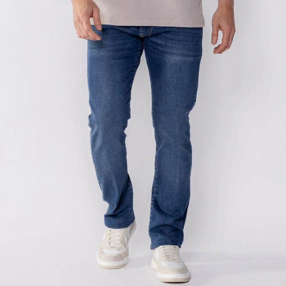 Calça Jeans Masculina Slim Marc Alain Azul Medio