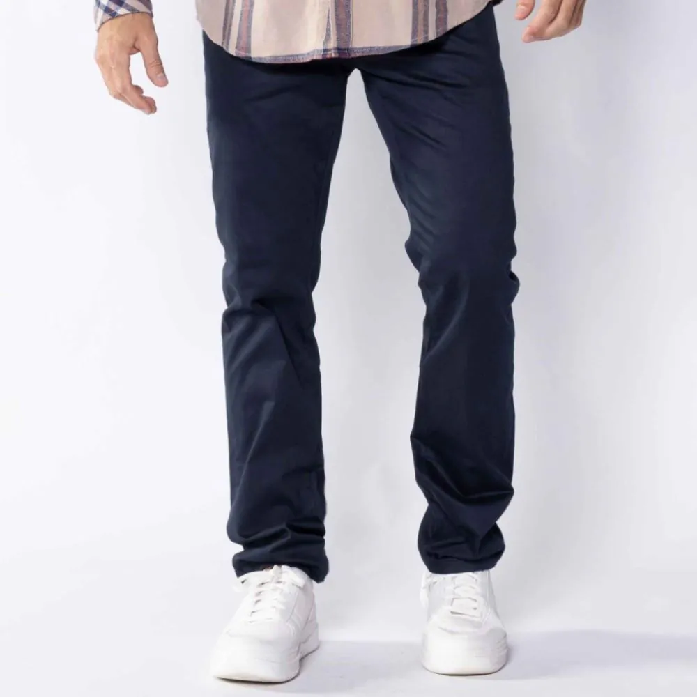 Calça Masculina Alfaiataria de Sarja Marc Alain Azul Marinho
