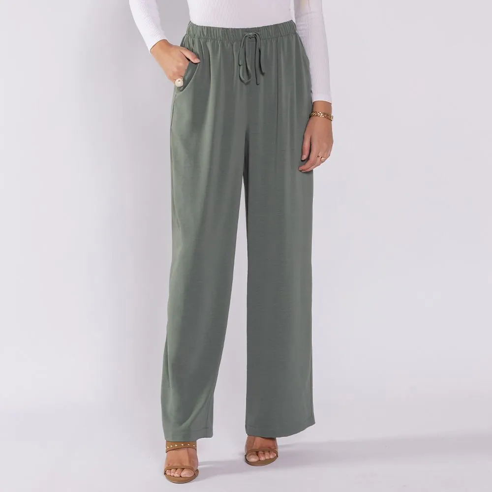 Calça Pantalona Estilo Pijama Patricia Foster Oliva