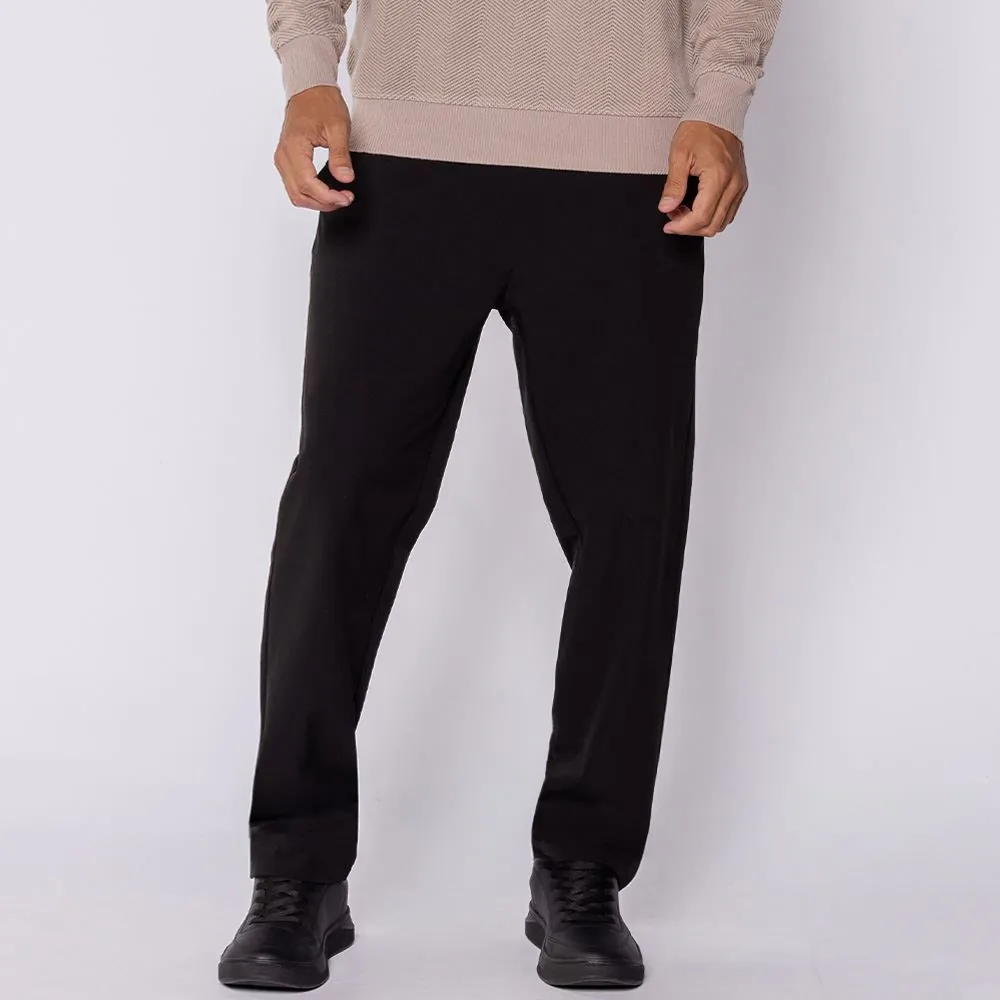 Calça Reta Masculina com Elástico em Poliamida Thing Preto