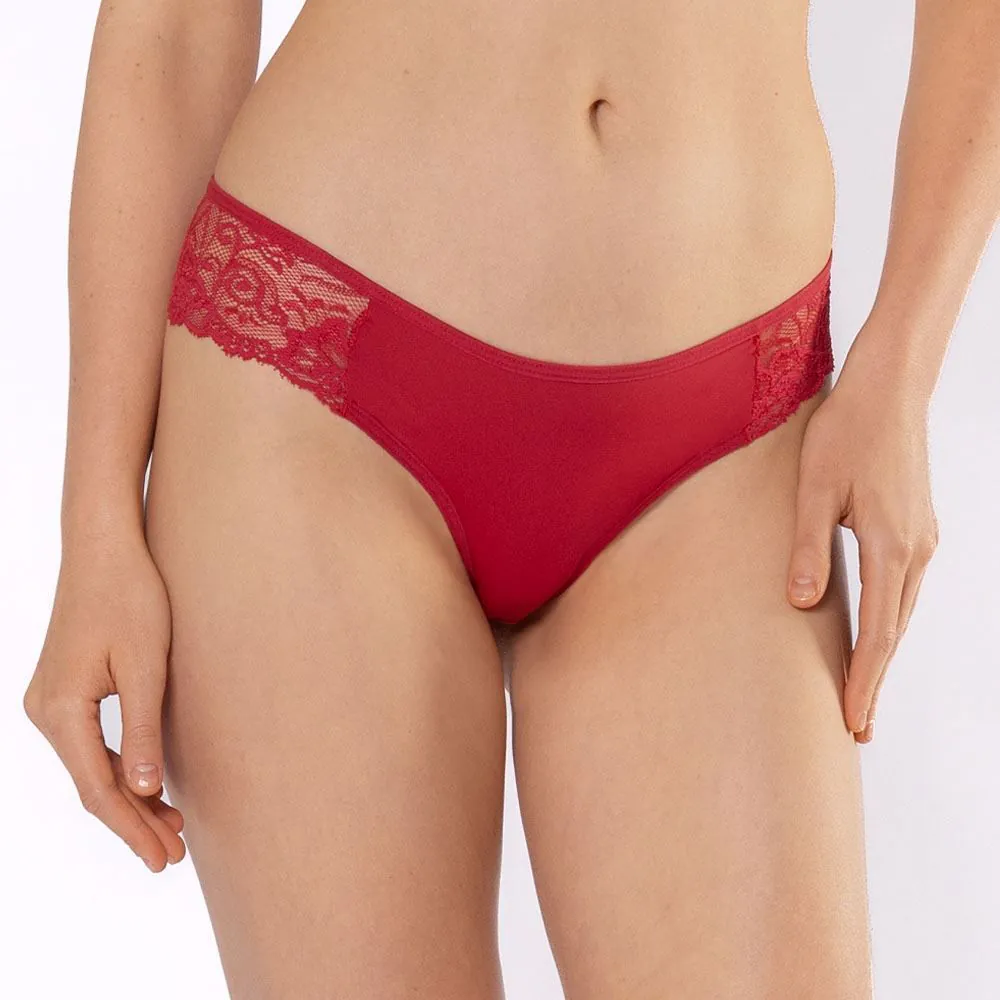 Calcinha Tanga com Renda Camila Moretti Vermelho Divino