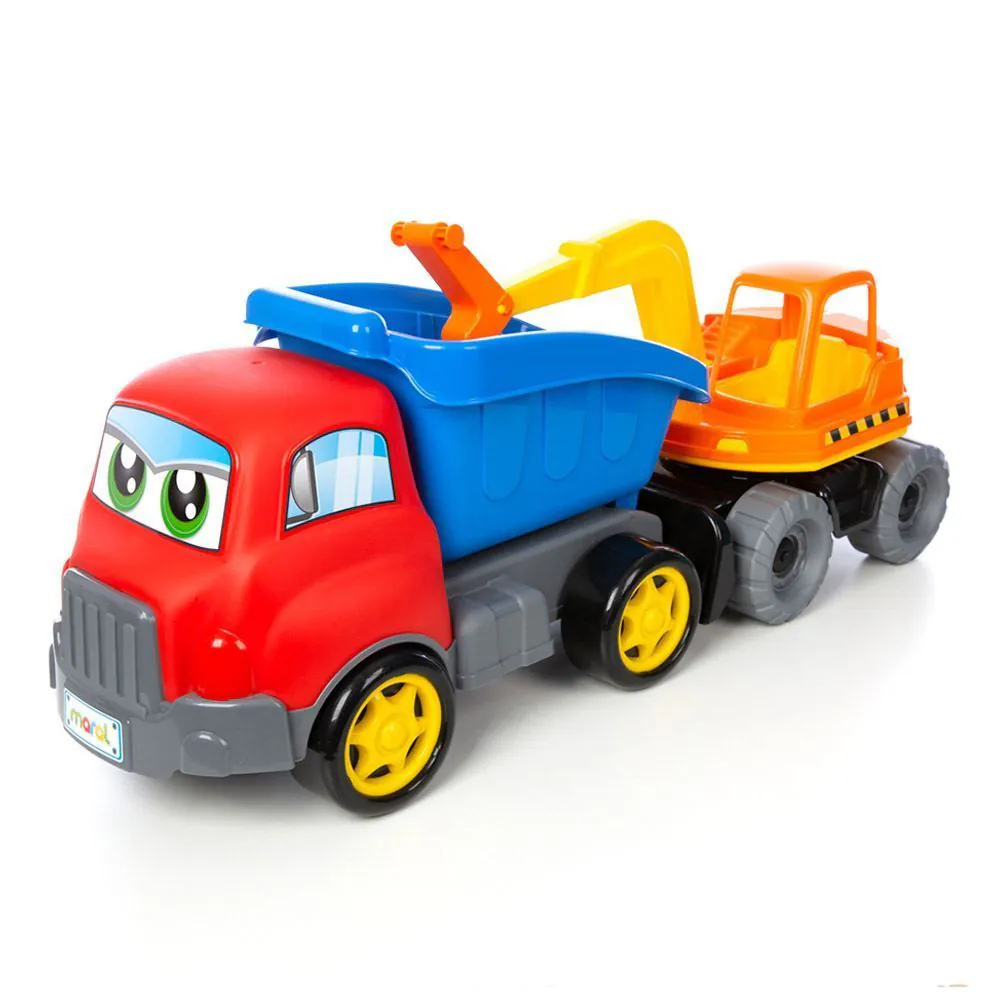 Caminhão com Escavadeira Turbo Truck e Retro Maral - 4163