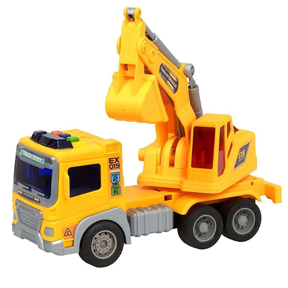 Caminhão Construtor Escavadeira Fricção com Luz e Som Toys