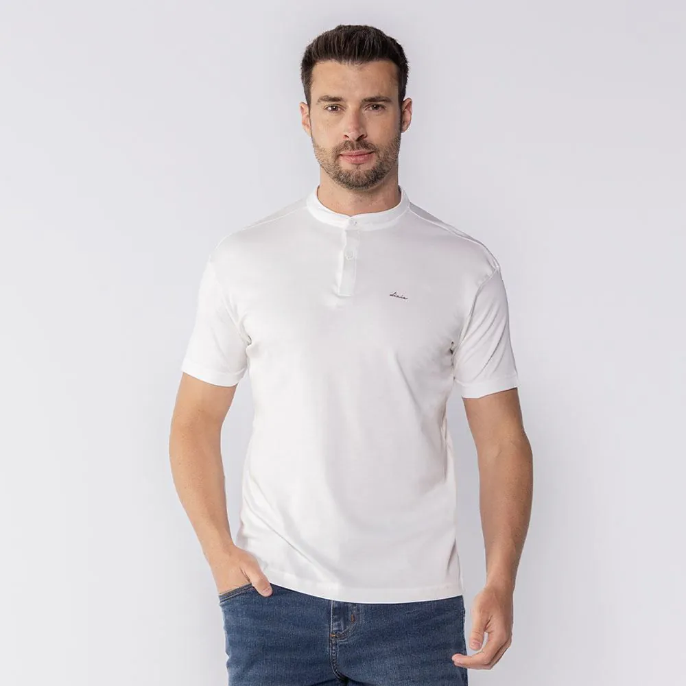 Camisa Polo Masculina de Algodão Dixie Off White