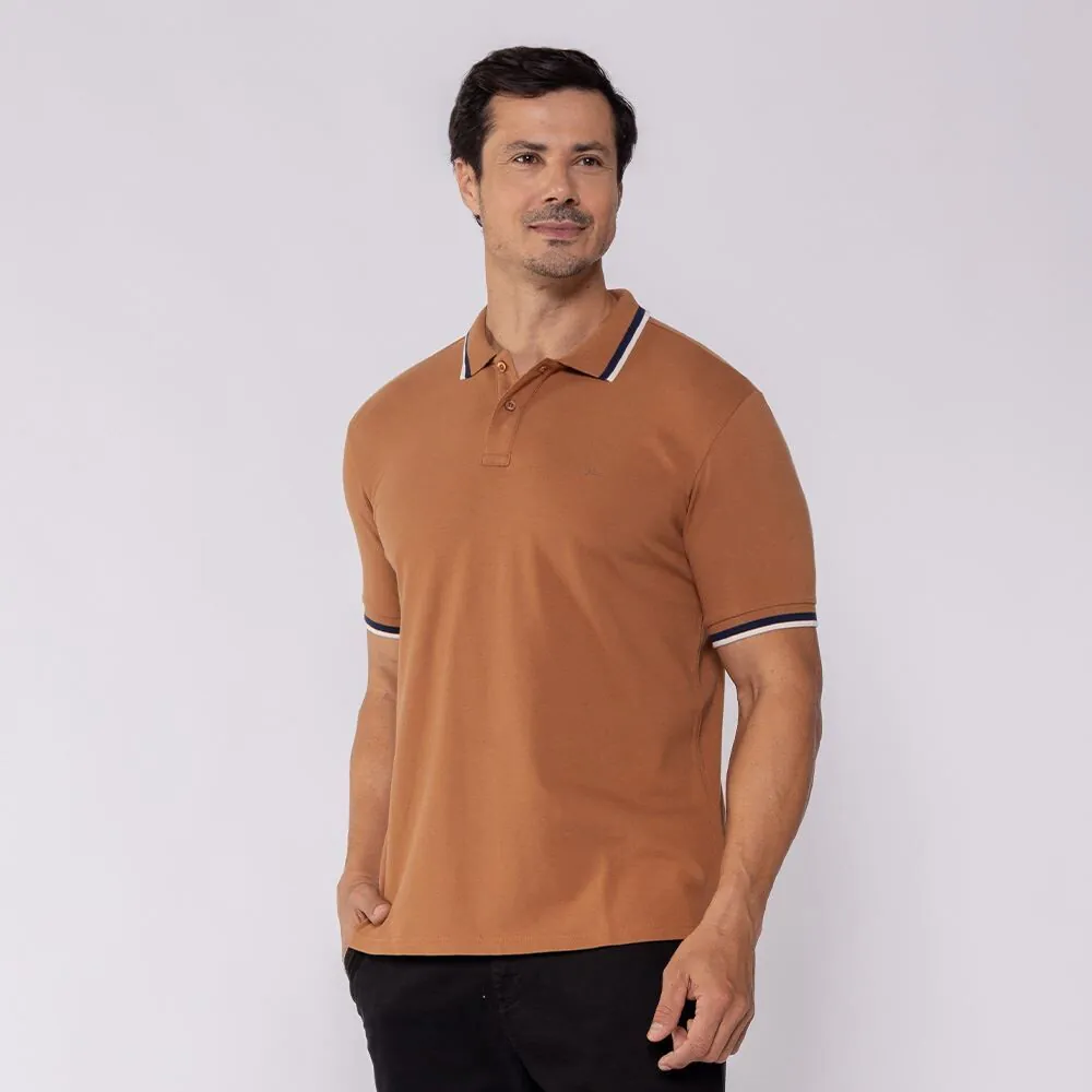Camisa Polo Masculina de Algodão Marc Alain Mousse