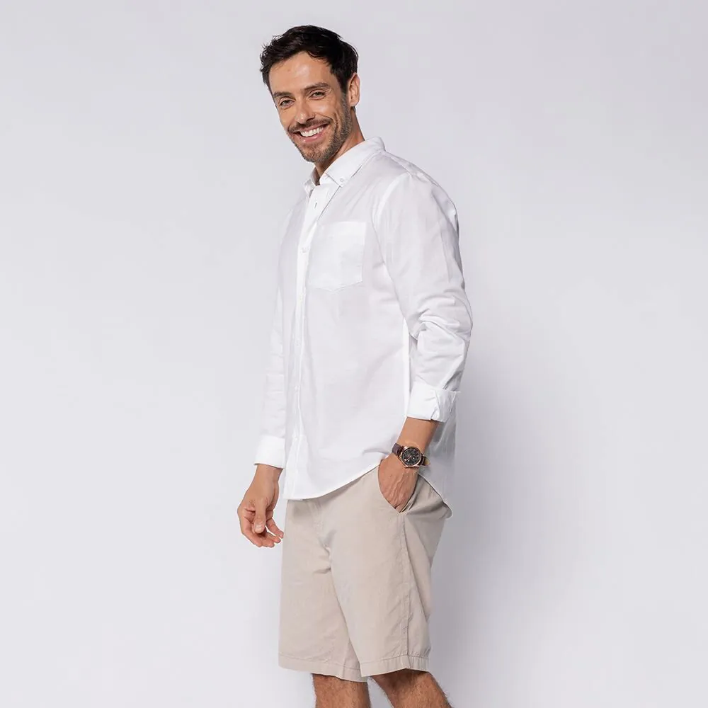 Camisa Social Masculina com Bolso Marc Alain Branco