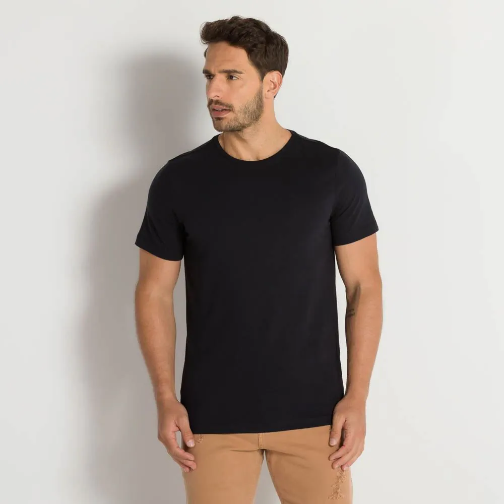 Camiseta Básica Manga Curta Marc Alain Preto