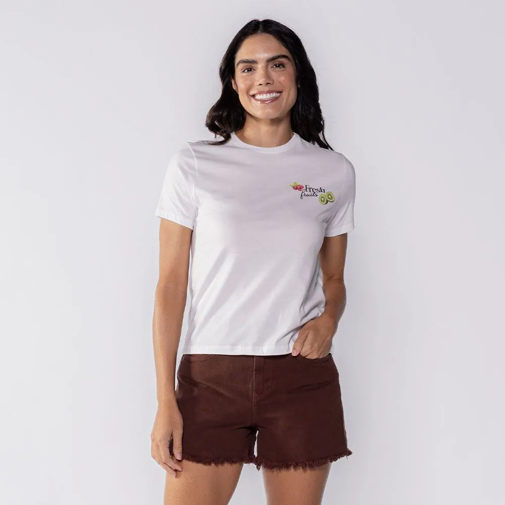 Camiseta Feminina Fresh Fruits Boby Blues Off White