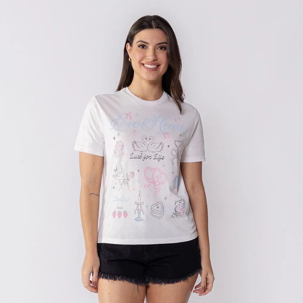 Camiseta Feminina Lust For Life Boby Blues Off Clear