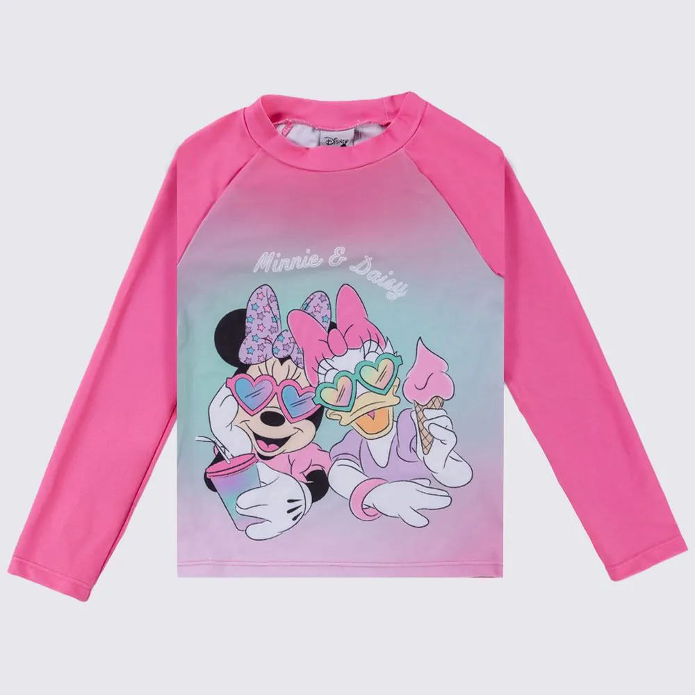 Camiseta Infantil com Proteção UV Minnie 4 a 10 Anos Disney Rosa