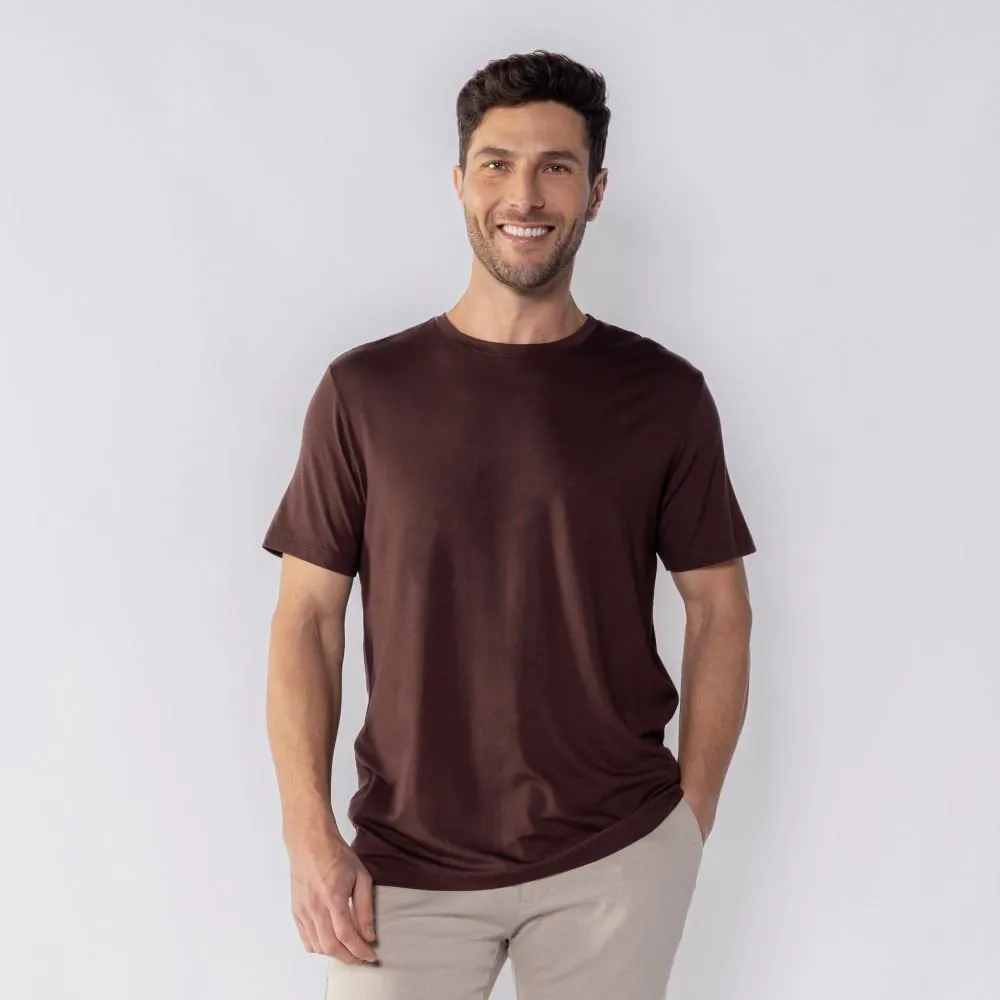 Camiseta Masculina Básica Viscoflex Marc Alain Marrom