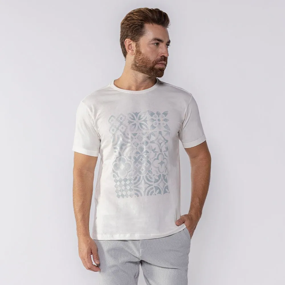 Camiseta Masculina de Algodão Dixie Off White