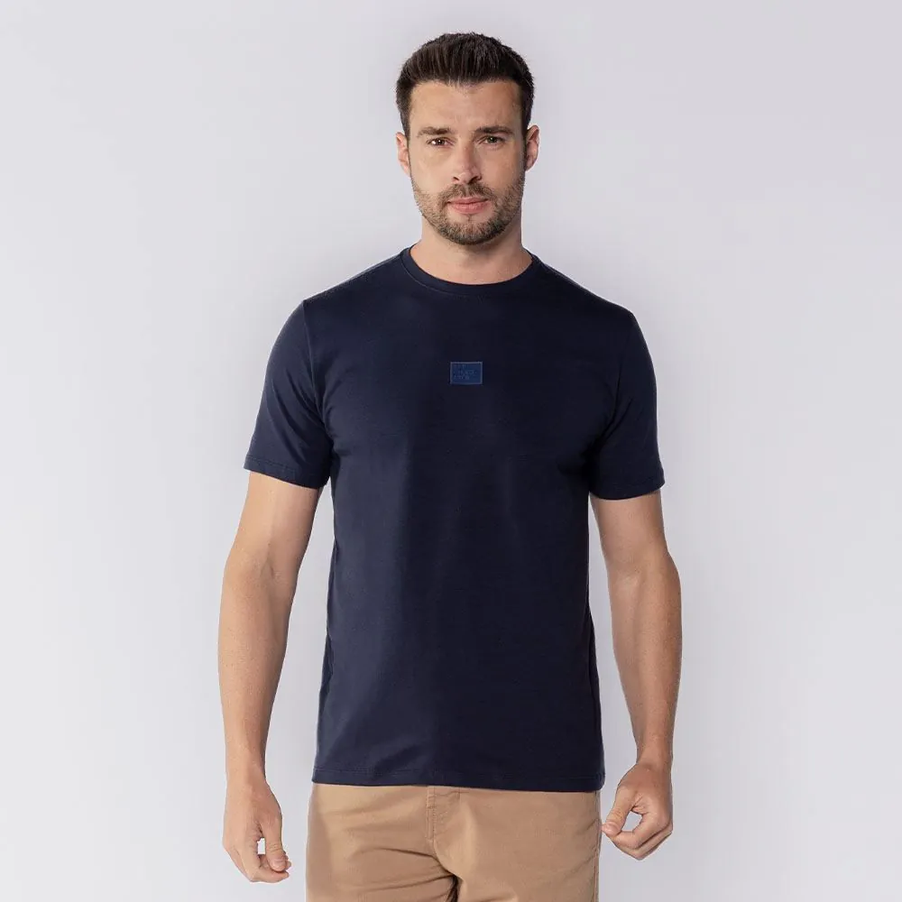 Camiseta Masculina de Algodão Peruano Marc Alain Azul Marinho