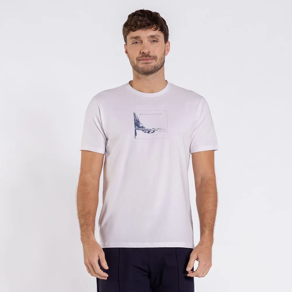 Camiseta Masculina em Algodão Peruano Marc Alain Branco