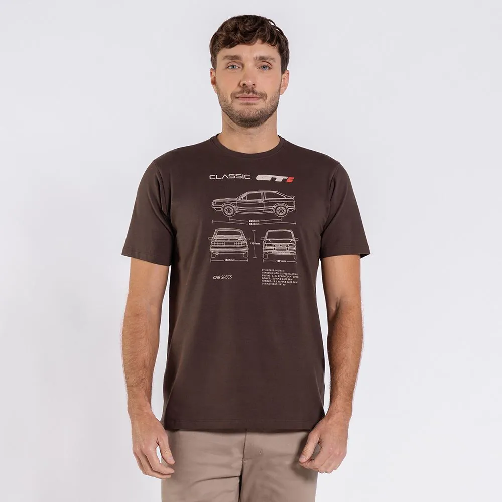 Camiseta Masculina em Algodão Peruano Marc Alain Marrom