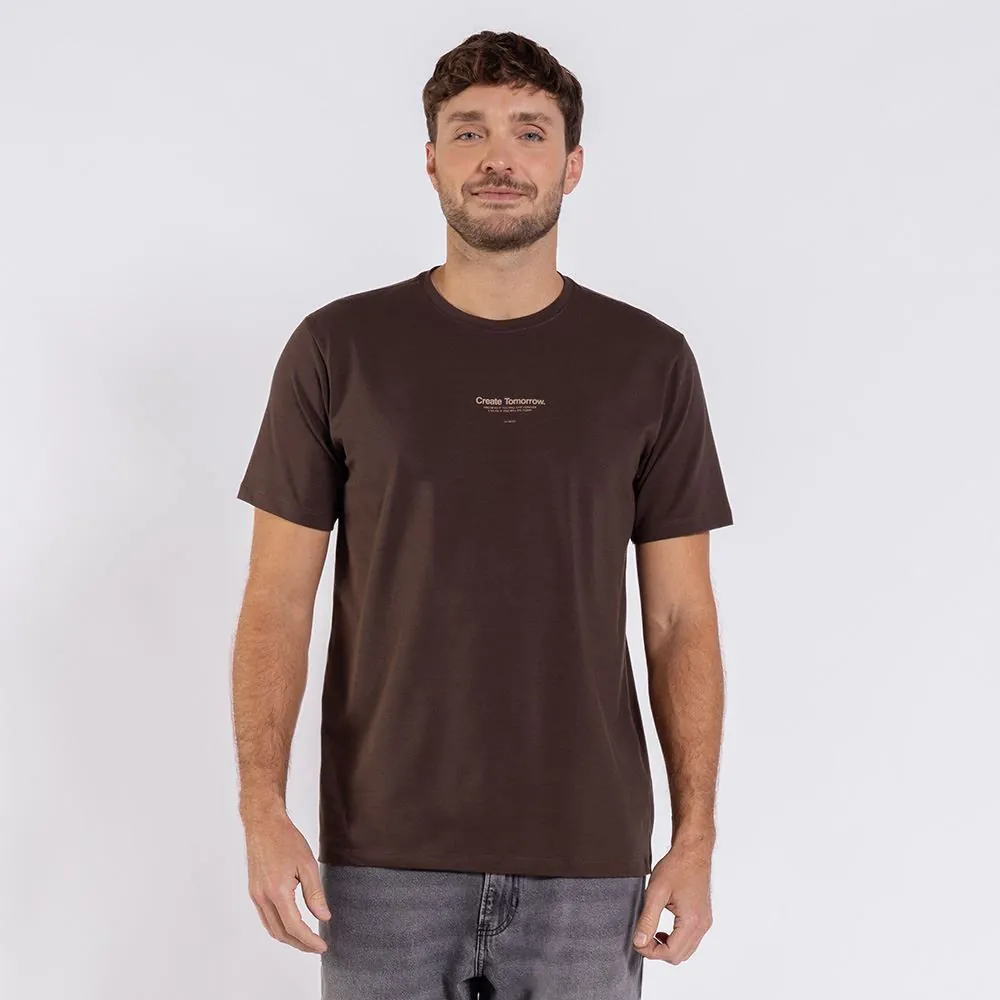 Camiseta Masculina em Algodão Peruano Marc Alain Marrom