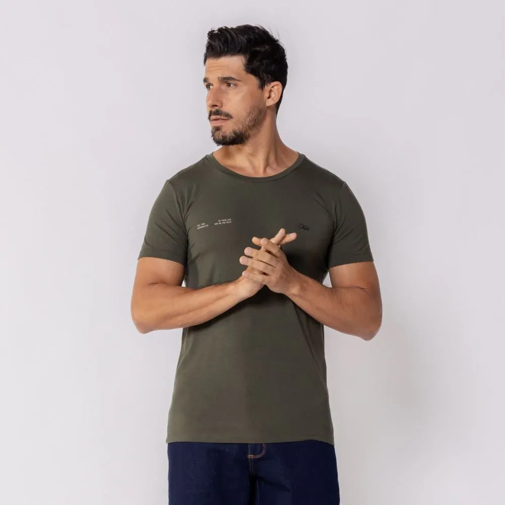 Camiseta Masculina Estampada Olho Fatal Verde 4976