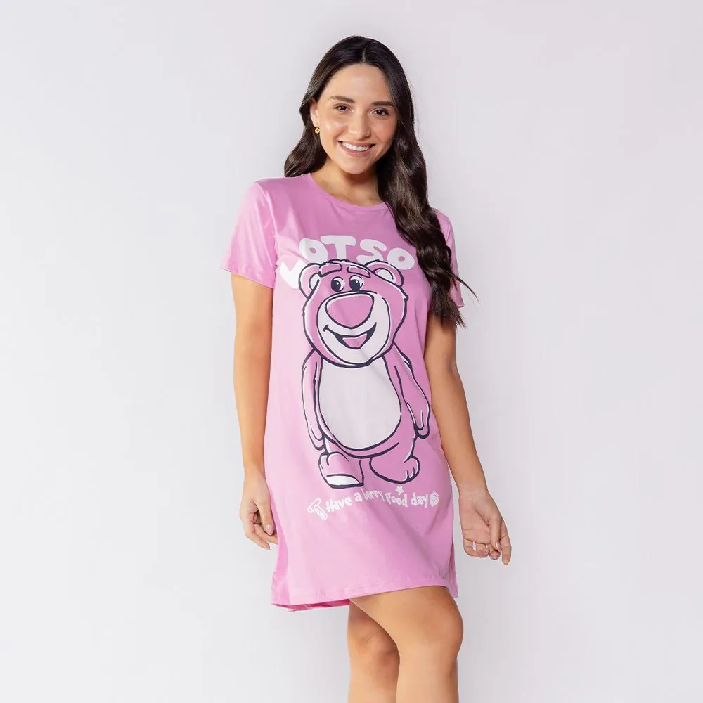 Camisola Feminina Lotso de Algodão Disney Rosa