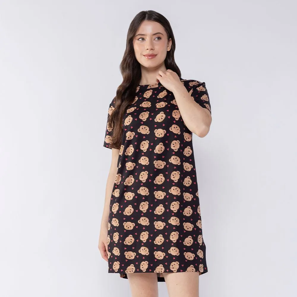 Camisola Feminina Manga Curta Camila Moretti Preto