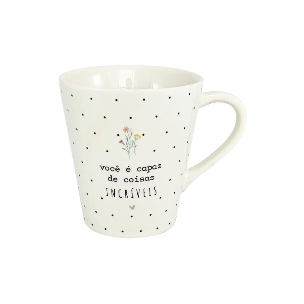 Caneca Cônica Decorada Lv Porcelanas 290Ml - Coisas Incriveis