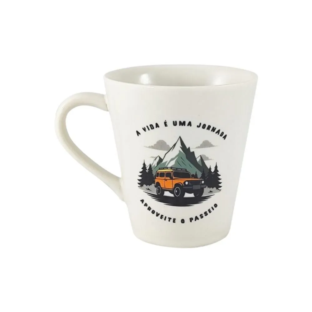 Caneca Cônica Aproveite o Passeio Lv Porcelanas - 290Ml