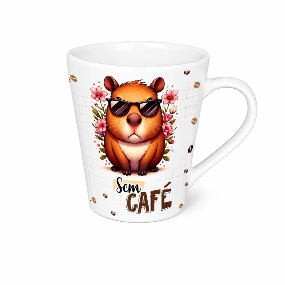 Caneca de Café em Porcelana Cônica Capivara 150Ml Terramada - Sortido