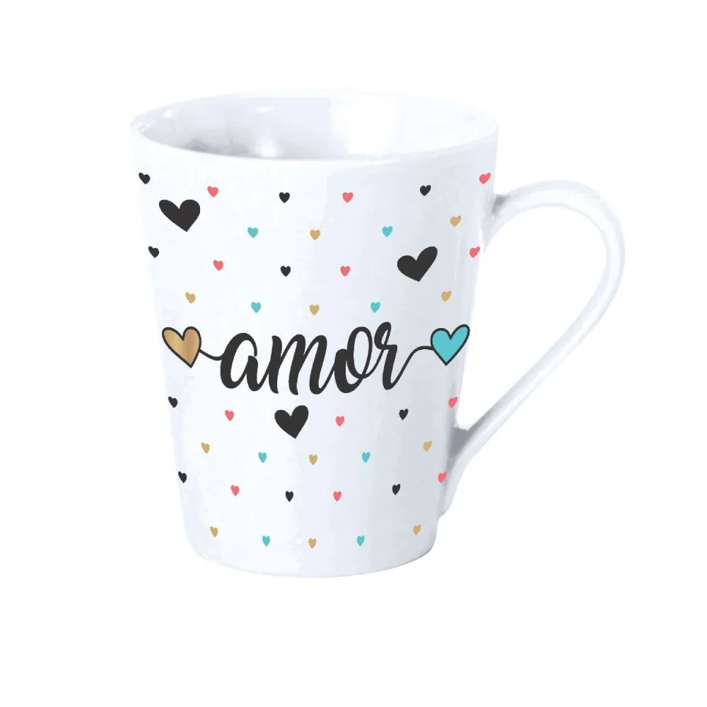 Caneca de Porcelana Cônica Estampada 290Ml Terramada - Sortido