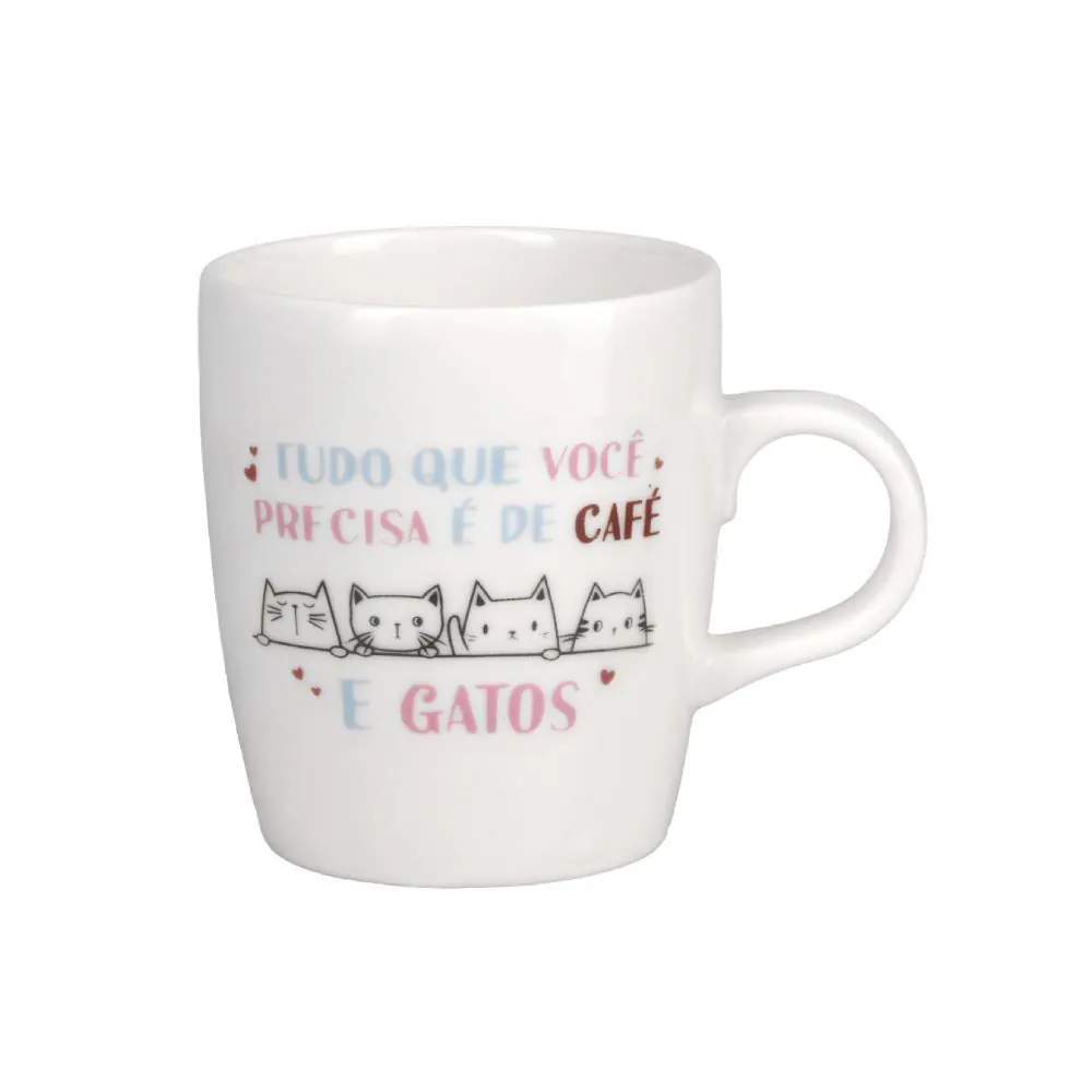 Caneca de Porcelana Estampada 230 ml - Tudo Que Você Precisa
