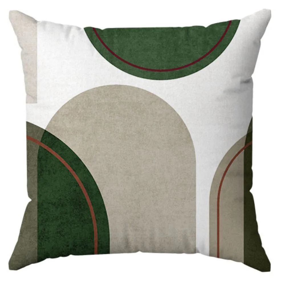 Capa de Almofada 43X43 cm Veludo Estampada - Geométrico Verde