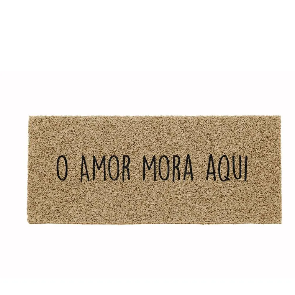 Capacho para Porta de Entrada 30X70 Cm Vinil Long - o Amor Mora Aqui