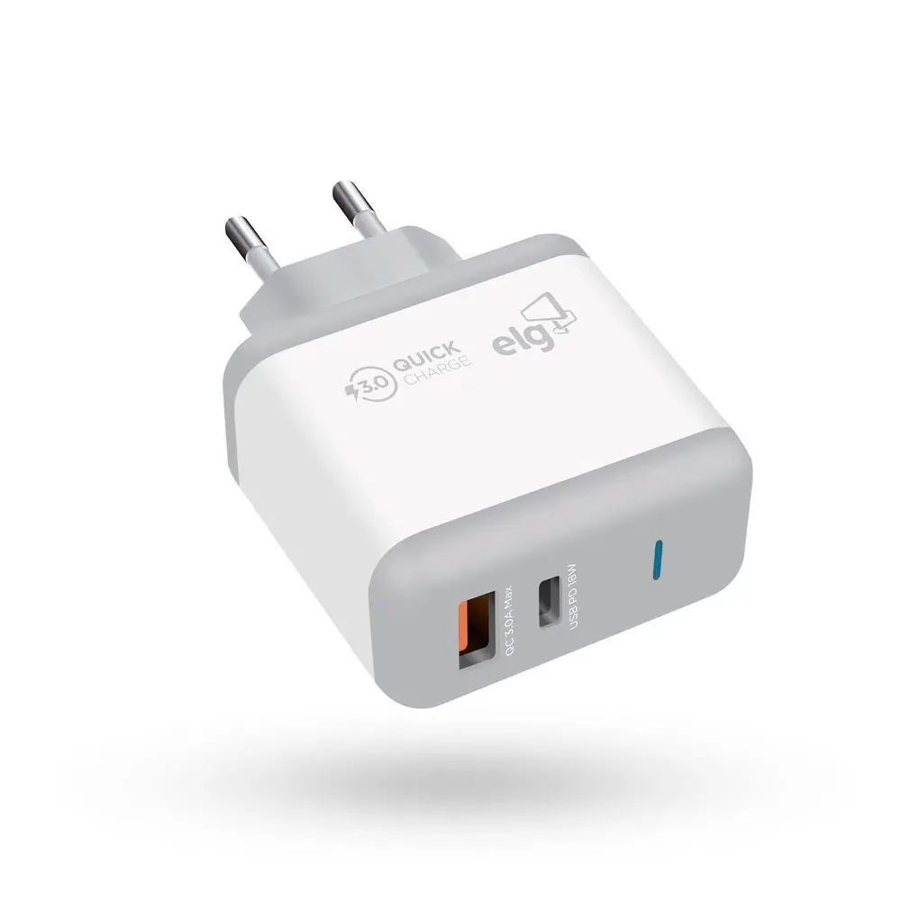 Carregador de Parede Universal Quick Charge Elg - WC2S-PDQC