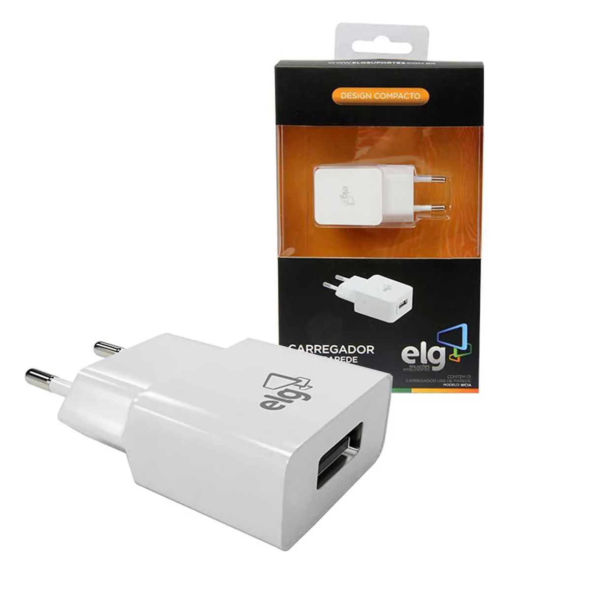 Carregador Universal com uma Porta USB Elg WC1A - Diversos