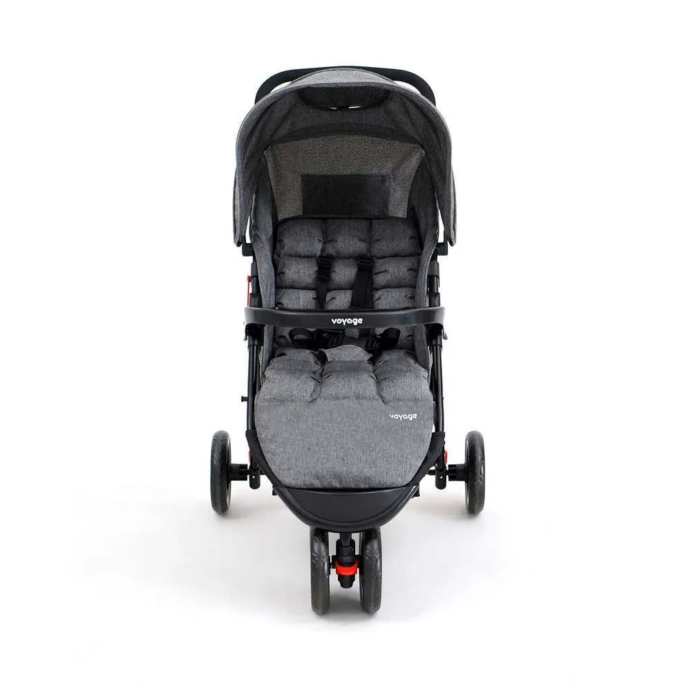 Carrinho de Bebê Delta 3 Rodas Voyage - Cinza Mescla