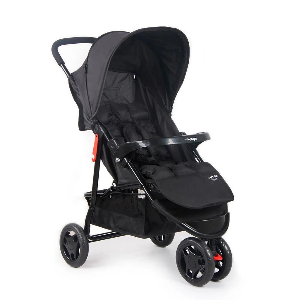 Carrinho de Bebê Delta 3 Rodas Voyage - Preta