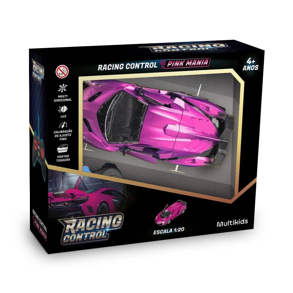 Carrinho de Controle Remoto Mania Racing Multikds - Rosa