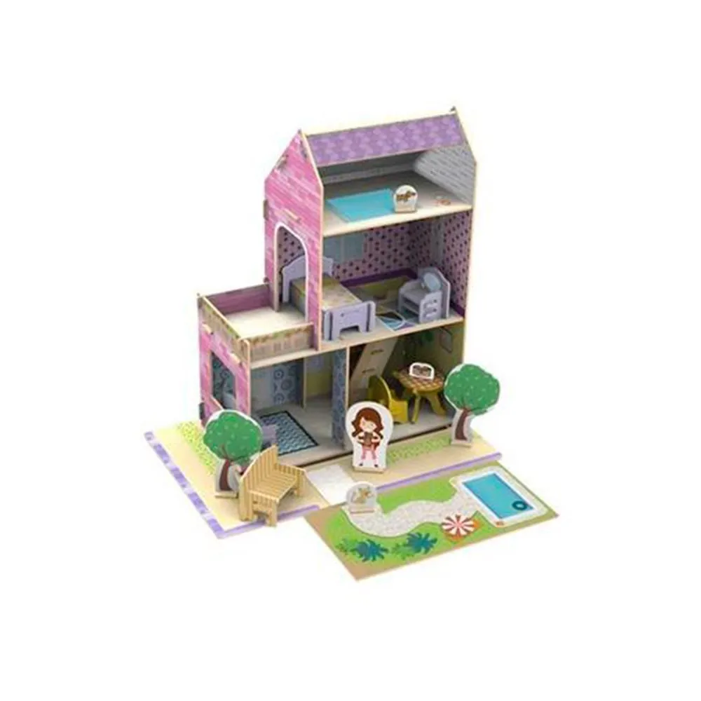 Casinha de Madeira 50 Peças Xalingo - Rosa
