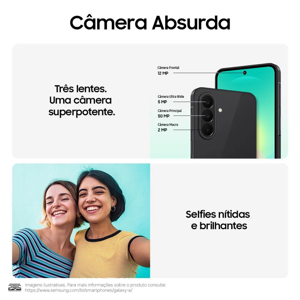 Celular Samsung Galaxy A27 5G 256Gb 8Gb Ram Câmera 50Mp Recursos Ai - Preto