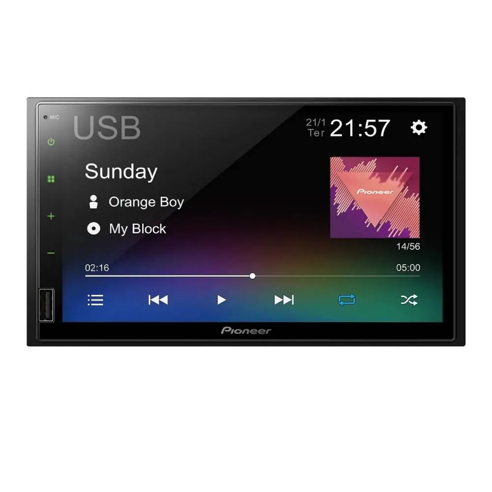 Central Multimídia Receiver Pioneer 7” com Bluetooth Dmh-145Br - 2-DIN