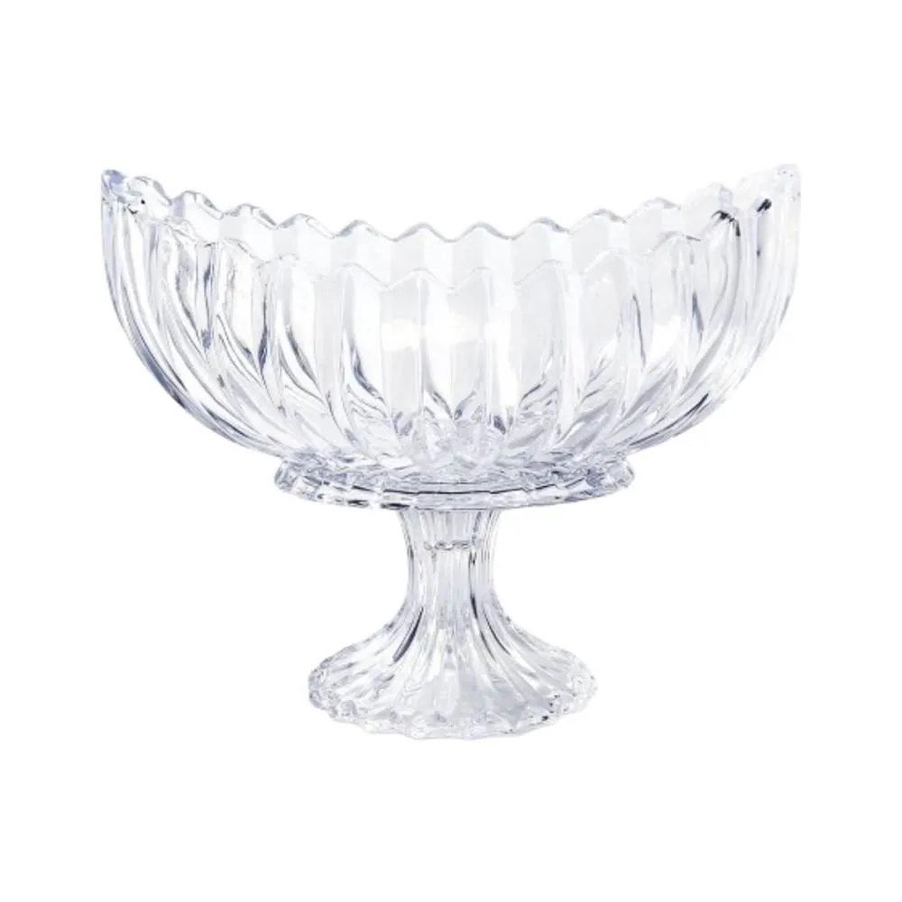 Centro de Mesa com Pé Geneva Wolff 28Cm - Transparente