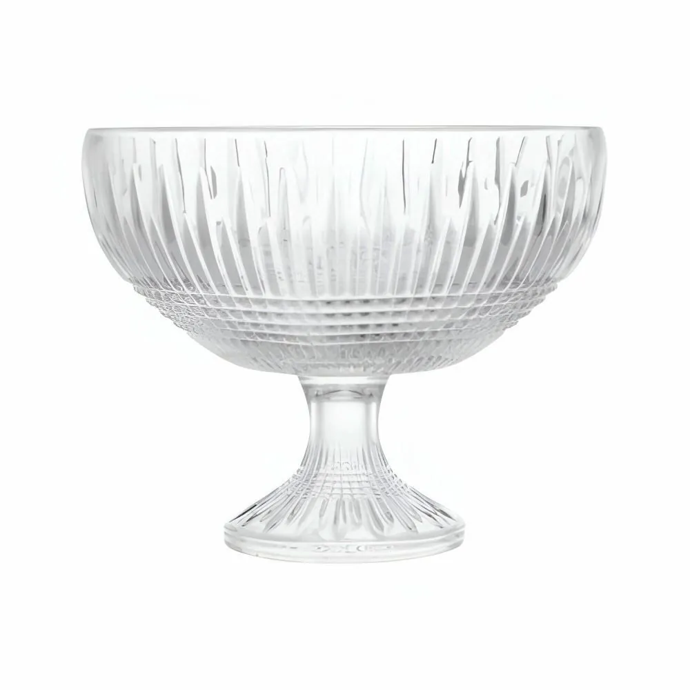 Centro de Mesa com Pé Queen Wolff 25 cm - Transparente