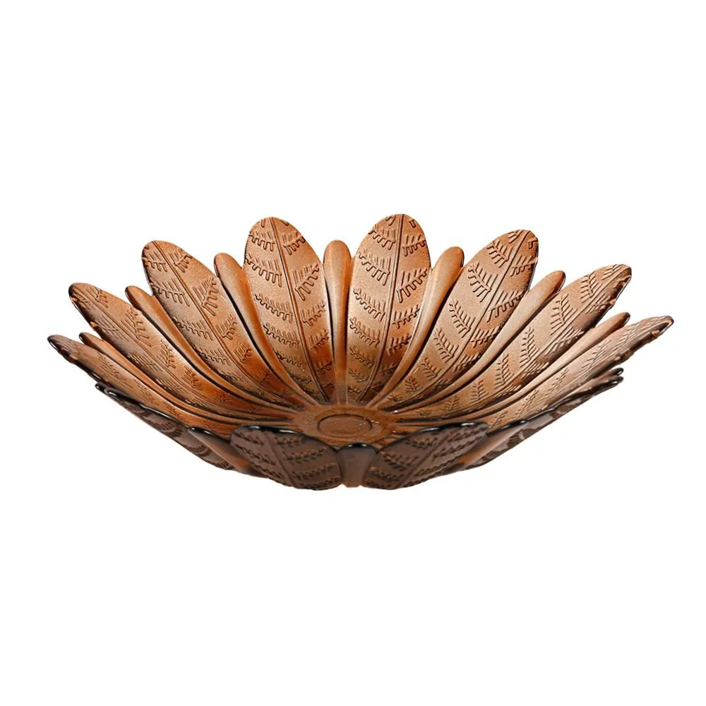 Centro de Mesa Folhas Coffee 39Cm Vitazza - Vidro