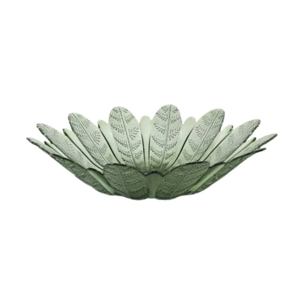 Centro de Mesa Folhas Verde Vitazza 39Cm - Vidro