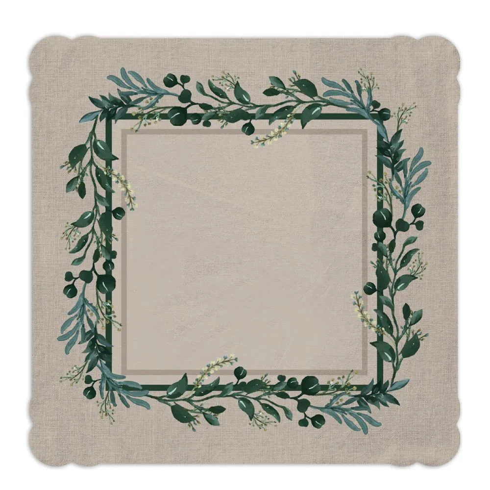 Centro de Mesa Viena 65Cm X 65Cm - Ervas Verdes